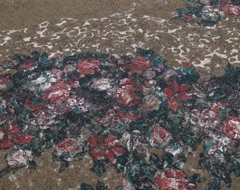 Floral Lace Deadstock Fabric - Stretch Lace in Brown, Wine Red, and Teal for Lingerie and More