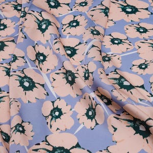 Floral Javanese Viscose Fabric for Summer Dresses and Blouses by 1/2 Yard