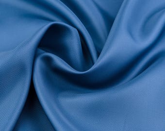 Doublure taffetas bleu respirant, tissu doublure viscose bleu vendu au mètre, doublure veste unie bleu,