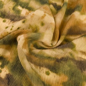 Italian Silk Fabric with Watercolor Pattern and Crinkle Texture for Dresses and Blouses - Sold by 1/2 Yard