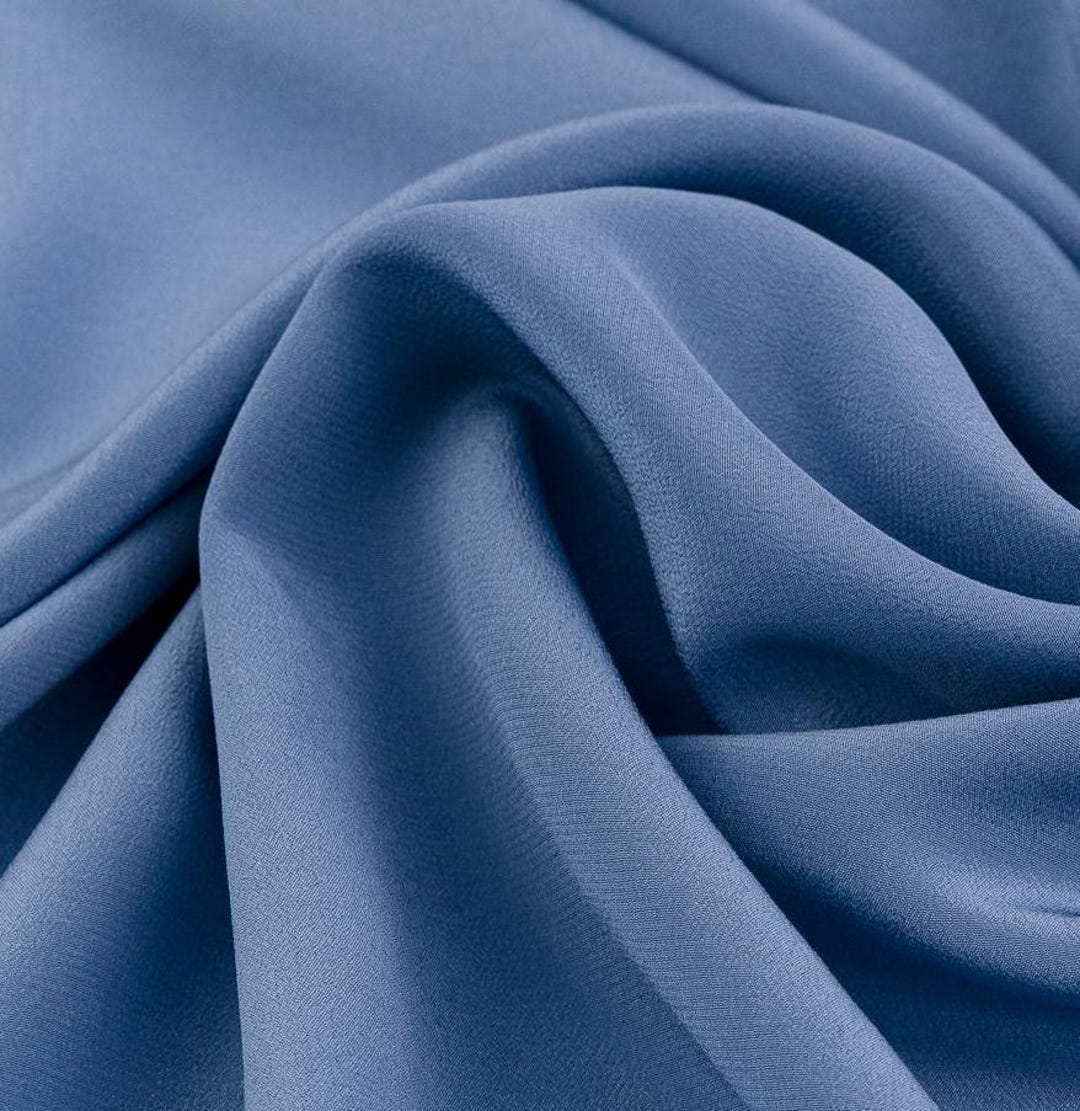 Royal Blue Silk Crepe de Chine Fabric main image 1