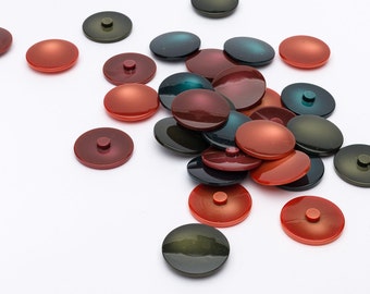 33 mm vintage buttons with for coats and jackets in the colors red, bordeaux, olive green and petrol, large buttons vintage & deadstock