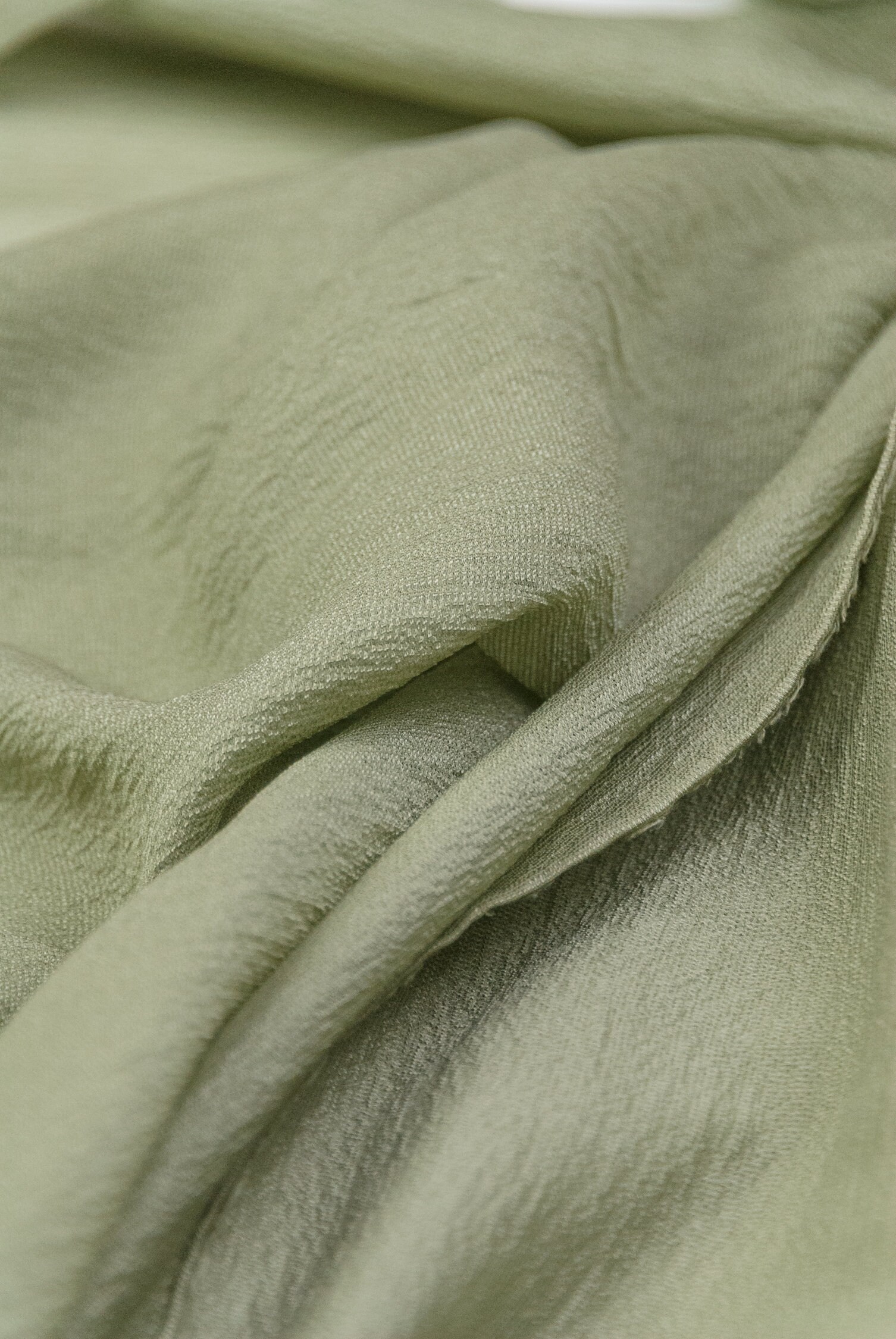 Sage Green Fabric, Chiffon Fabric, Chiffon Silk, Crushed Silk, Crinkle ...