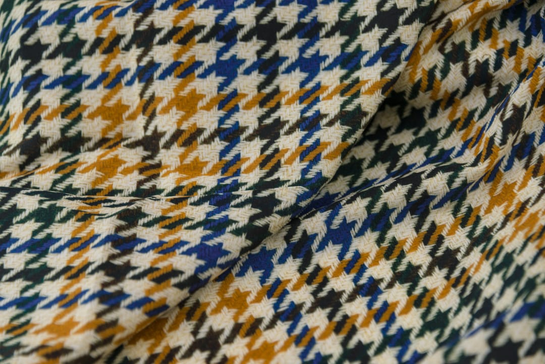 Cotton Fabric With Houndstooth Pattern Cotton Fabric by the - Etsy