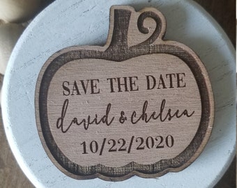 Wedding Save The Date Magnet // Fall Wedding // Pumpkin Save the Date Magnet //
