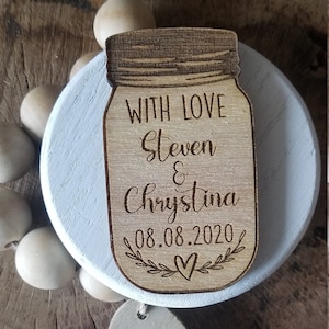 Wedding Favor Magnet // Keepsake for Wedding Guests // Rustic Wedding Favors // Mason Jar Magnet Favors// Country Wedding Favors image 1