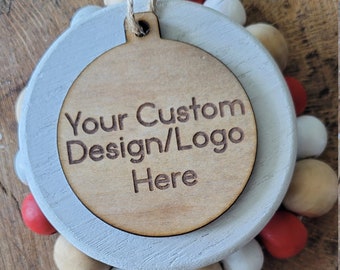 Custom Laser Engraved Christmas Ornament: Company Logo, Wedding Favor