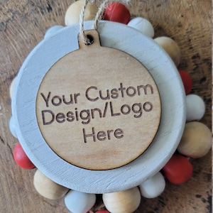 Custom Laser Engraved Christmas Ornament: Company Logo, Wedding Favor