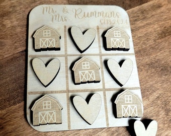 Tic Tac Toe Wedding Favors // Custom Tic Tac Toe // Games for Kids Table // Wedding Games // Wedding Favors // Party Favors // Bridal Favors