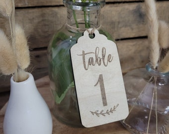 Rustic Wooden Table Number Tag // Farmhouse Style // Wedding Table Number Tags