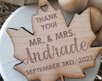 Fall Wedding Favor // Wedding Keepsake // Rustic Wedding // Fall Leaves