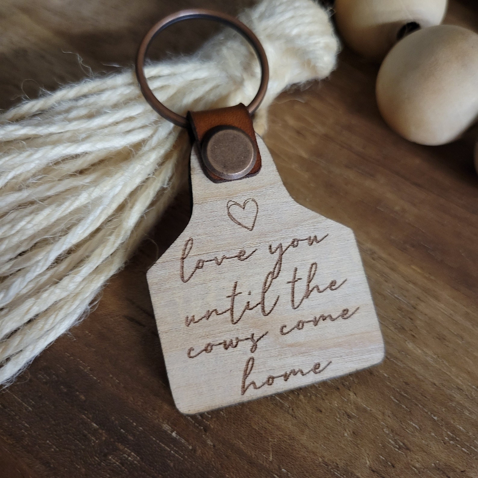 Cattle Tag Keychain // Cow Tag Keychain // Love You Until the Etsy