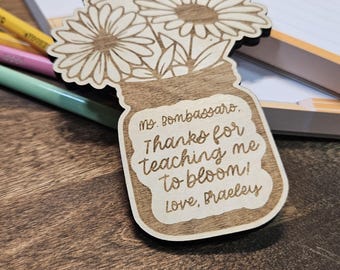 Personalized Flower Teacher Magnet