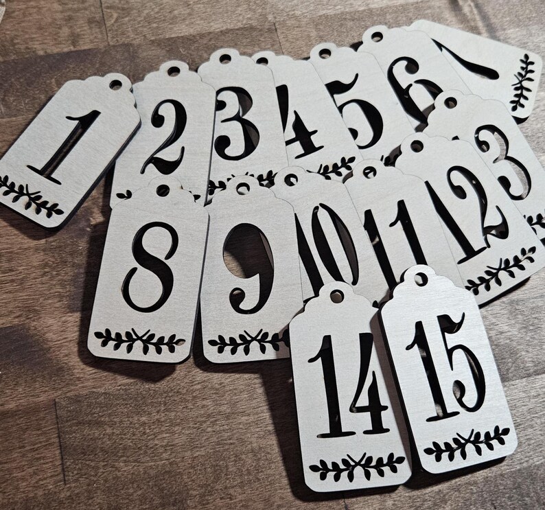 Rustic Wooden Wedding Table Number Tags: Baltic Birch Centerpieces - Etsy