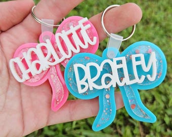 Custom Backpack Keychain // Bag Tag // Bow