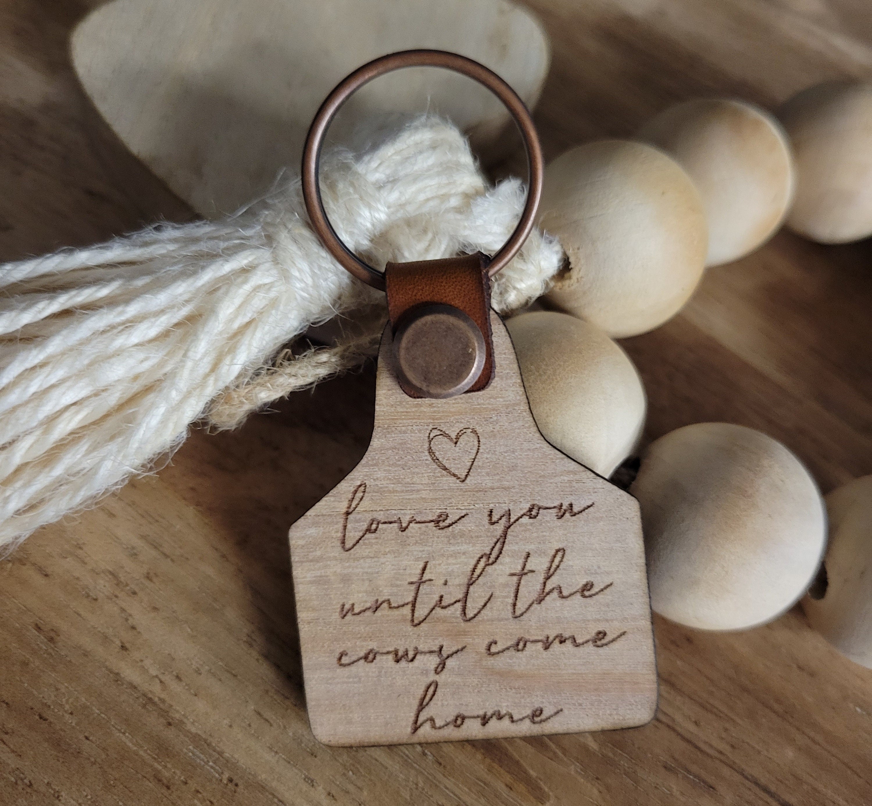 Cattle Tag Keychain // Cow Tag Keychain // Love You Until the Etsy