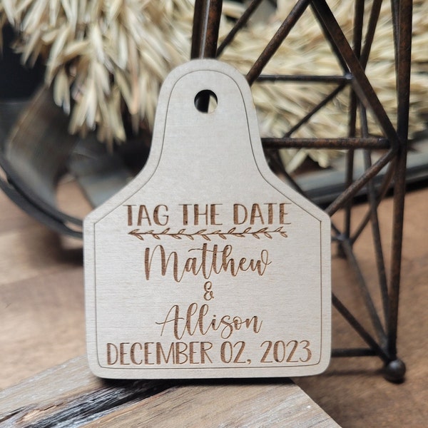 Cattle Tag // Country // Rustic Save the Date Magnets