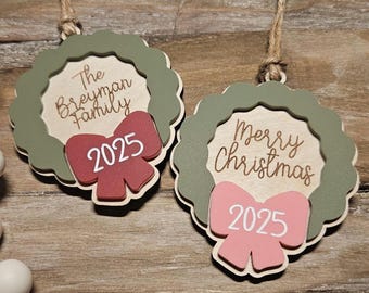 Custom Family Wreath Ornament