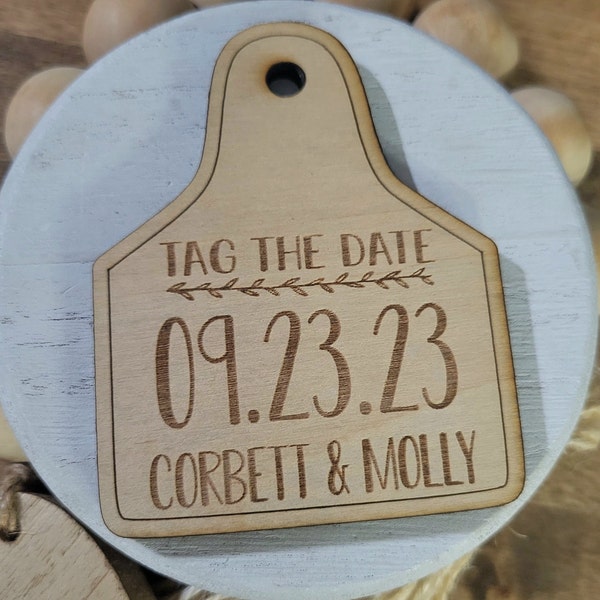 Cattle Tag // Country // Rustic Save the Date Magnets