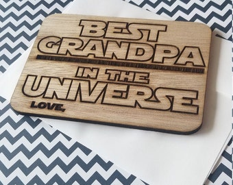 Best Grandpa in the Universe / Fathers Day / Birthday Personalized Card