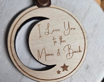 I Love You To the Moon and Back // Custom Keychain // Wooden Keychain