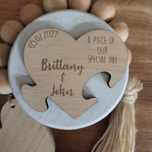 Wedding Favor Magnet // Keepsake for Wedding Guests // Rustic Wedding Favors // Heart Puzzle Piece // Puzzle Favor