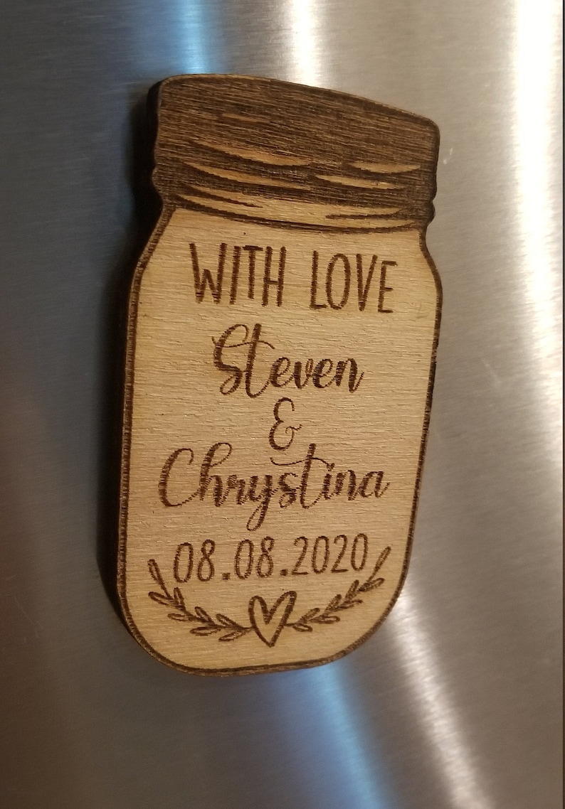 Wedding Favor Magnet // Keepsake for Wedding Guests // Rustic Wedding Favors // Mason Jar Magnet Favors// Country Wedding Favors image 4