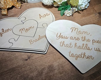 Custom Mothers Day Puzzle from Kids // Mothers Day Heart Shaped Puzzle