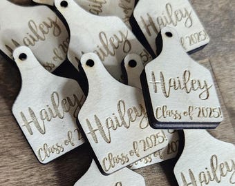 100 Count Wooden Mini Cattle tag Graduation Decor