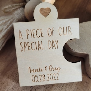 Wedding Favor Magnet // Keepsake for Wedding Guests // Rustic Wedding Favors // Puzzle Piece Wedding Favor