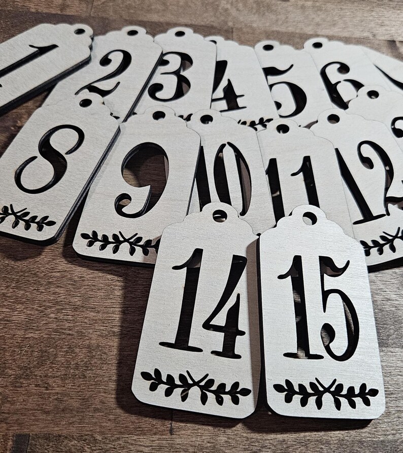 Rustic Wooden Wedding Table Number Tags: Baltic Birch Centerpieces - Etsy