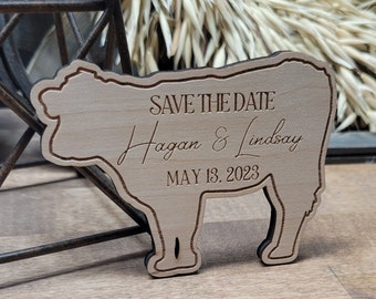 Cattle Save the Date // Country Wedding // Rustic Save the Date Magnets // Western Wedding