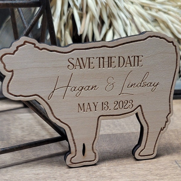 Cattle Save the Date // Country Wedding // Rustic Save the Date Magnets // Western Wedding