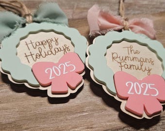Custom Family Wreath Ornament
