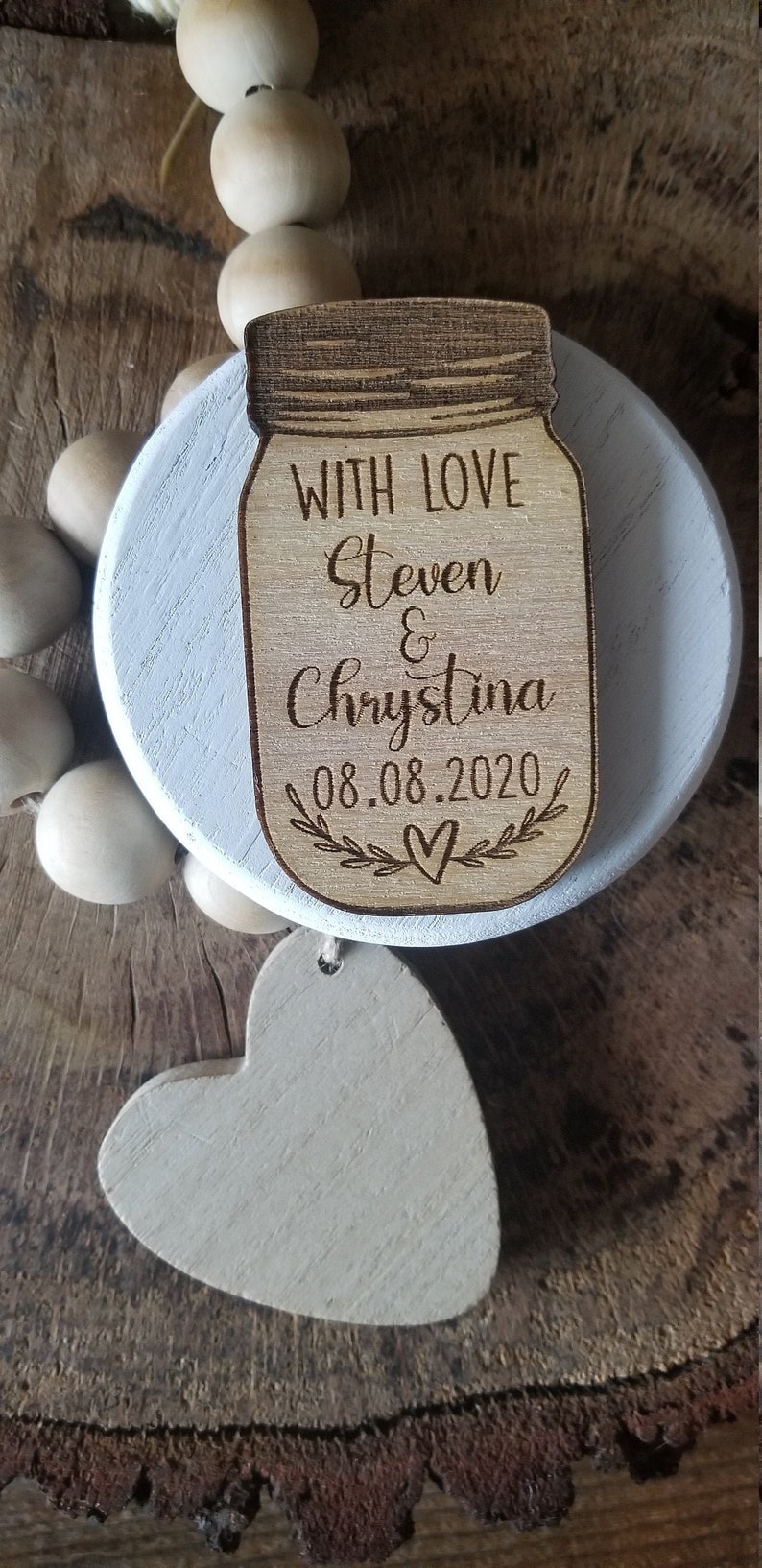 Wedding Favor Magnet // Keepsake for Wedding Guests // Rustic Wedding Favors // Mason Jar Magnet Favors// Country Wedding Favors image 1