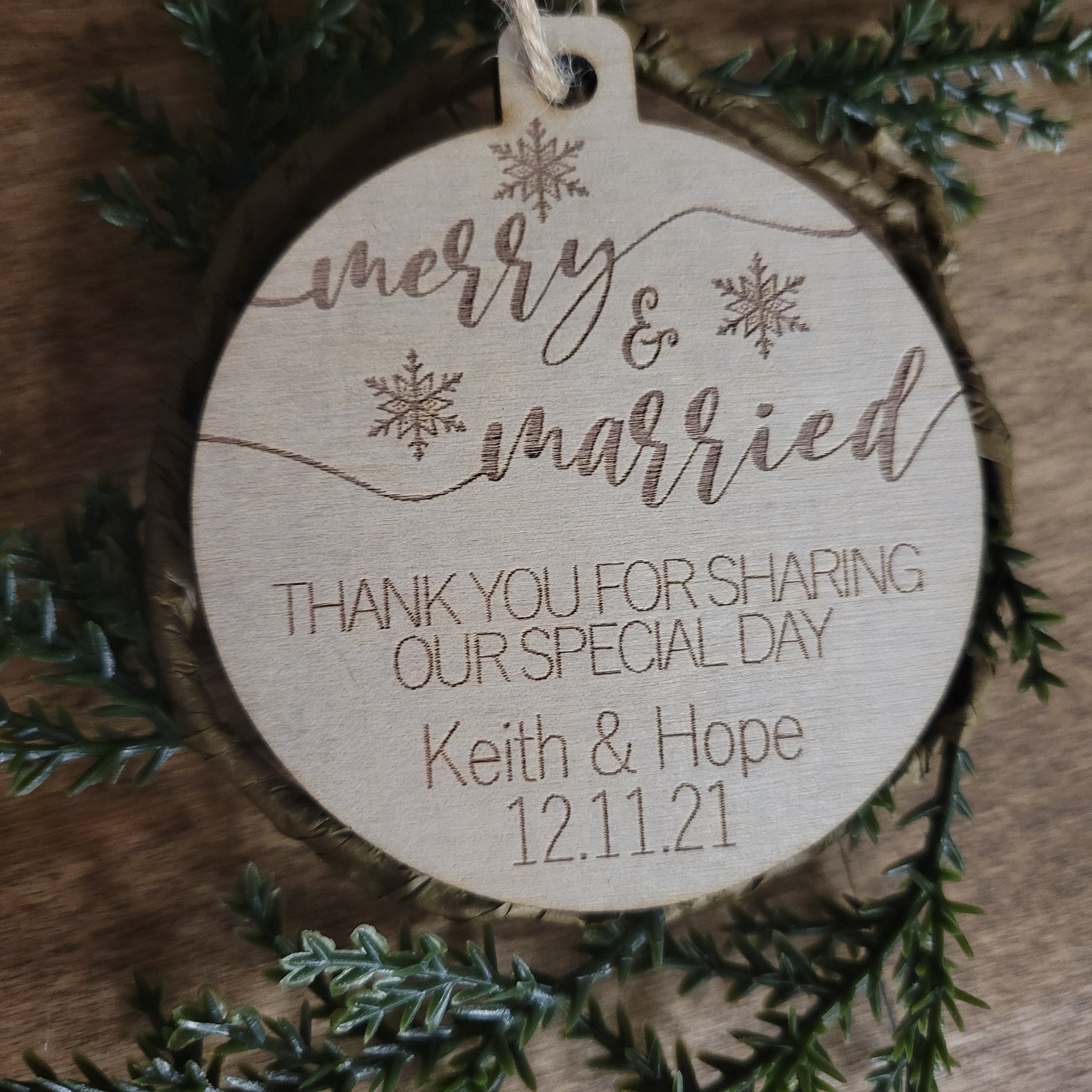 Wedding day on sale christmas ornament