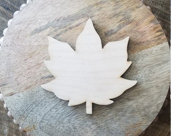 Maple Leaf // Laser Cut Unfinished Wood Cutout Shapes // High Quality Wood // Multiple Sizes