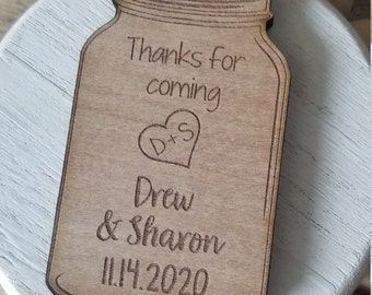 Wedding Favor Magnet // Keepsake for Wedding Guests // Rustic Wedding Favors // Mason Jar Magnet Favors// Country Wedding Favors