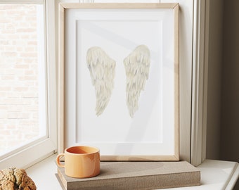 Angel Wings Watercolor Painting Printable | 8x10 | Instant Digital Download | Miscarriage Remembrance Gift