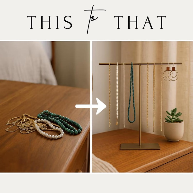 Necklace Stand, T-Stand Jewelry Holder, Jewelry Display, Necklace Organizer image 5