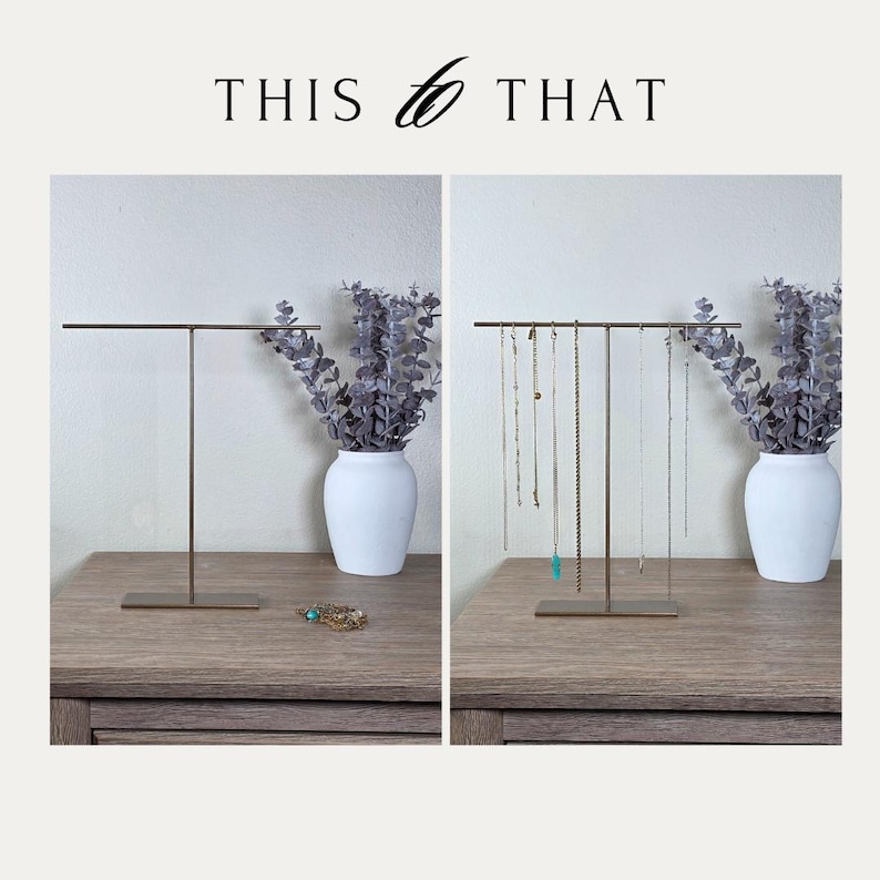 Necklace Stand, T-Stand Jewelry Holder, Jewelry Display, Necklace Organizer image 6
