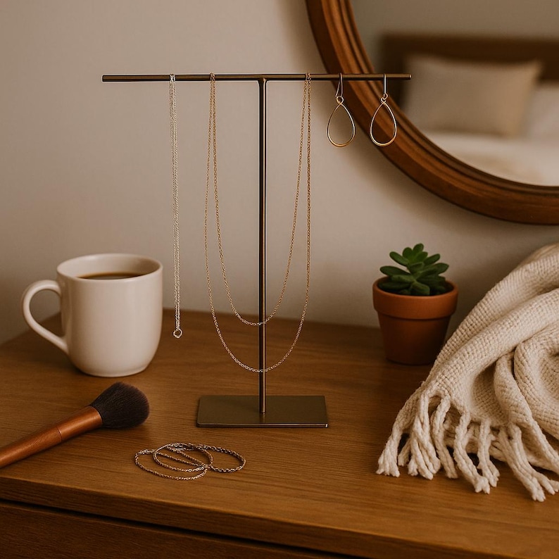 Necklace Stand, T-Stand Jewelry Holder, Jewelry Display, Necklace Organizer image 3