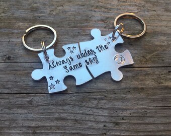 Personalised jigsaw keyrings interlocking jigsaw keyring gift