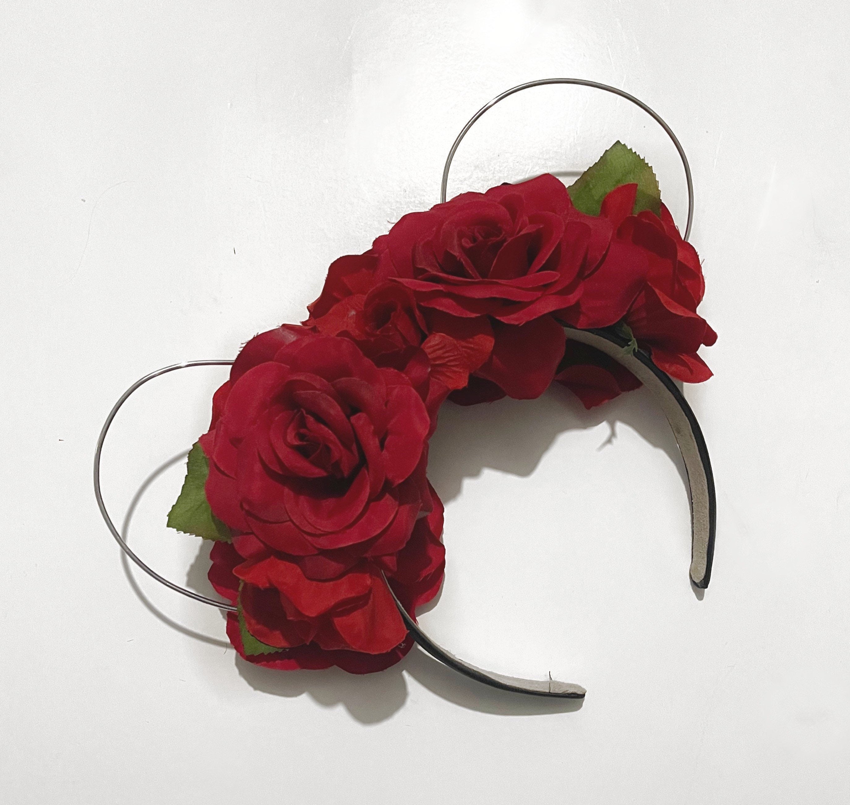 Custom Made- Red Rose Mouse Ears Headband Red Rose Minnie Ears - Etsy main image 2