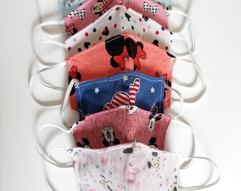 Mascarilla facial de algodón de Mickey Mouse: tallas para adultos y niños