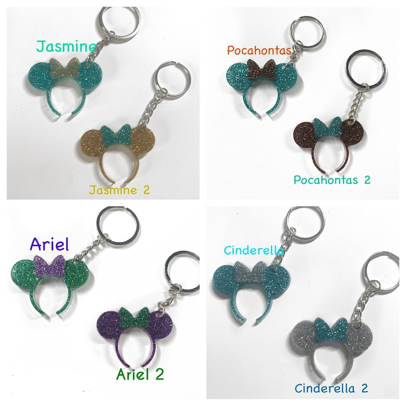 Disney Princess Keychains | Disney Keychain | Minnie Mouse Keychain | Mickey Mouse Keychain | Mouse Ear Keychain image 4