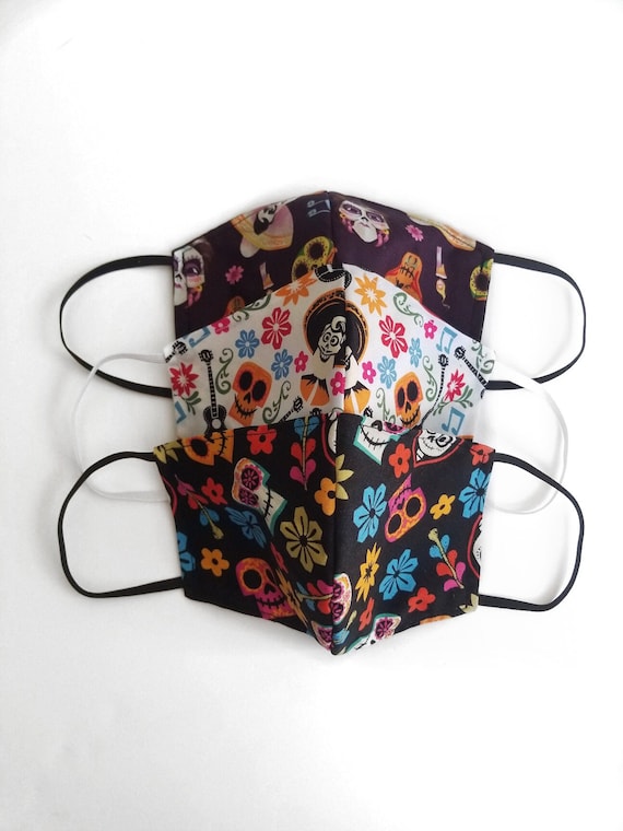 Sugar Skull Face Mask: Halloween Coco Cotton Mask