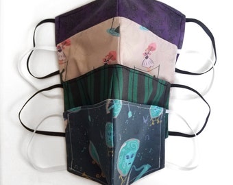 Mascarilla facial de algodón de la Mansión Encantada - Máscara de disfraz de Halloween