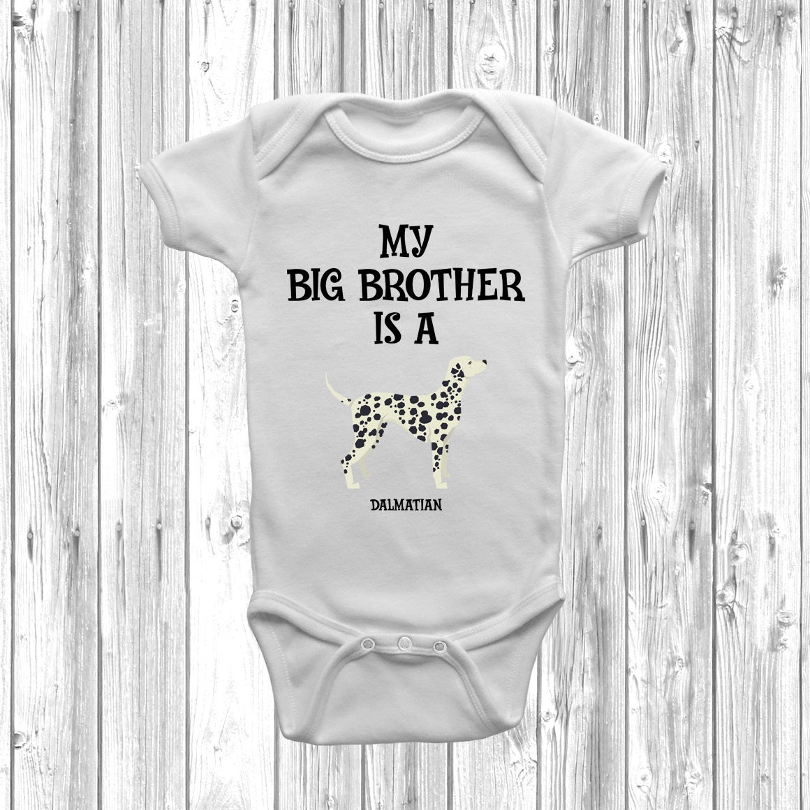 Hippowarehouse My Big Brother is a Dalmatian Baby Romper All in one Piece Unisex 