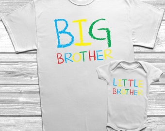 Big Brother Little Brother T-Shirt Kids Baby Grow Brothers Set Outfits Matching Bodysuit *New* Sibling Set